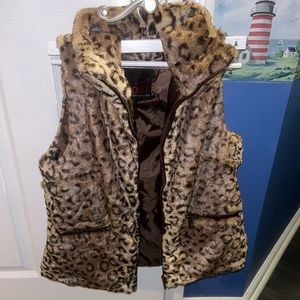 Faux Leopard Fur Vest